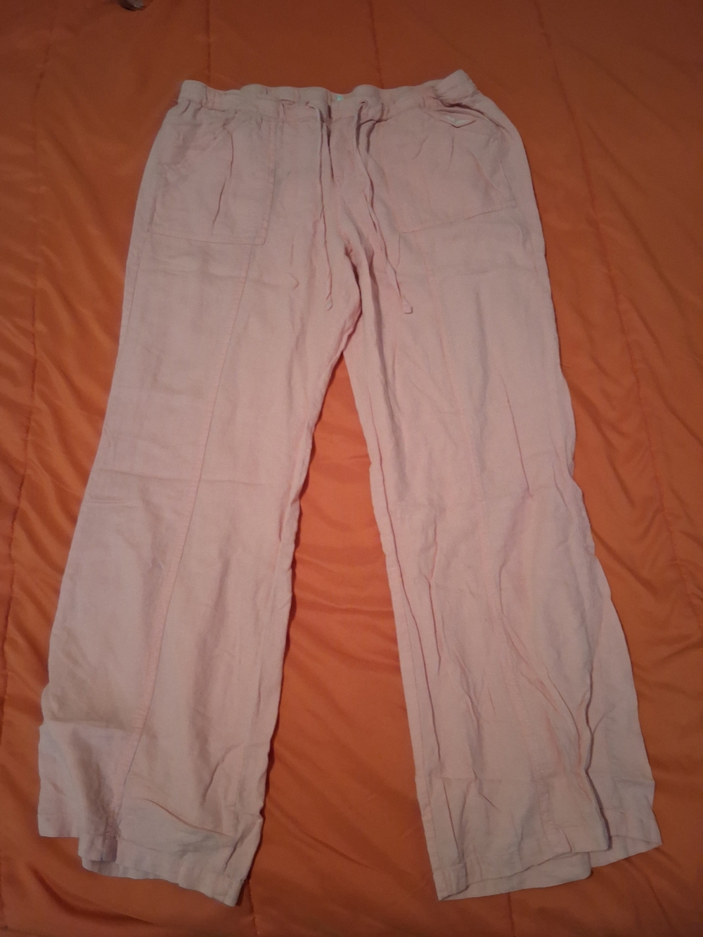 New York & Company Pale Pink Wide-Leg Drawstring Pants